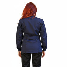 Lade das Bild in den Galerie-Viewer, Camice da lavoro,casacca zip Manica lunga "Blu scuro" Cod: 1806
