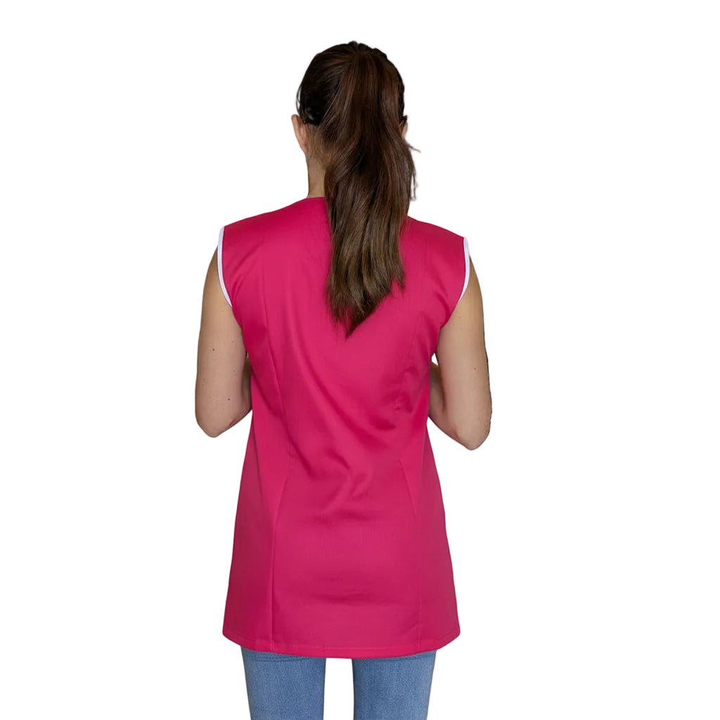 Casacca da Lavoro Donna Giromanica Corta – Fuxia con Profilo | Cod. 7210
