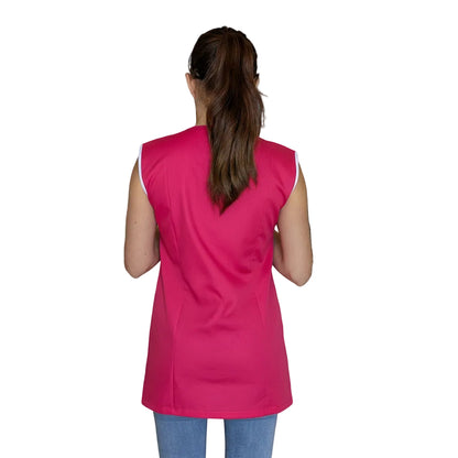 Casacca da Lavoro Donna Giromanica Corta – Fuxia con Profilo | Cod. 7210