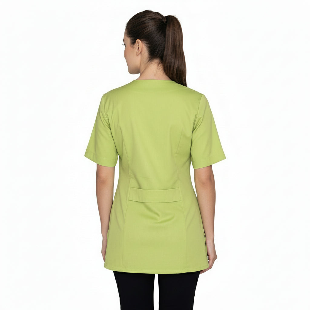 Casacca da Lavoro Donna con Zip Verde Lime – Estetista, Alimentari, Maestra | Cod. 1106
