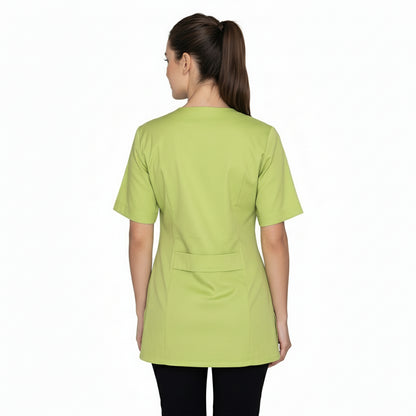Casacca da Lavoro Donna con Zip Verde Lime – Estetista, Alimentari, Maestra | Cod. 1106