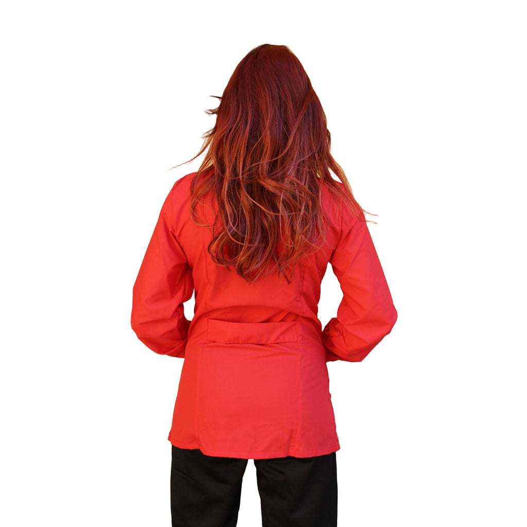 Casacca da Lavoro Donna con Zip - Rossa Manica Lunga | Cod. 1606