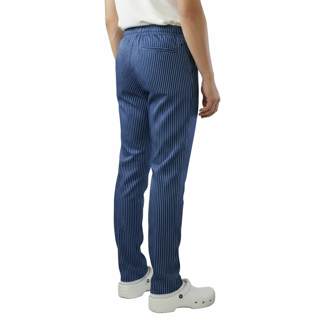 Pantaloni da Cuoco Slim Fit Rigati Blu Royal – Unisex | Cod. 2315