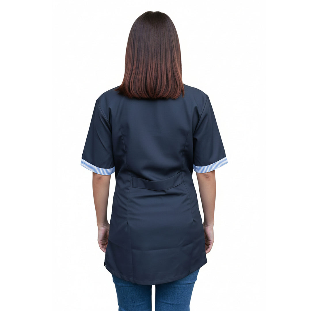 Camice da Lavoro Donna Blu Scuro – Casacca Professionale No-Stiro | Cod. 27024