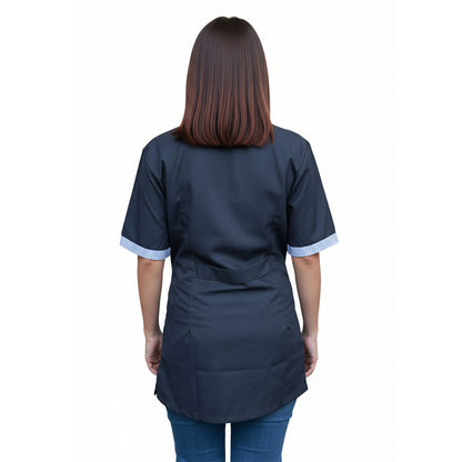 Camice da Lavoro Donna Blu Scuro – Casacca Professionale No-Stiro | Cod. 27024