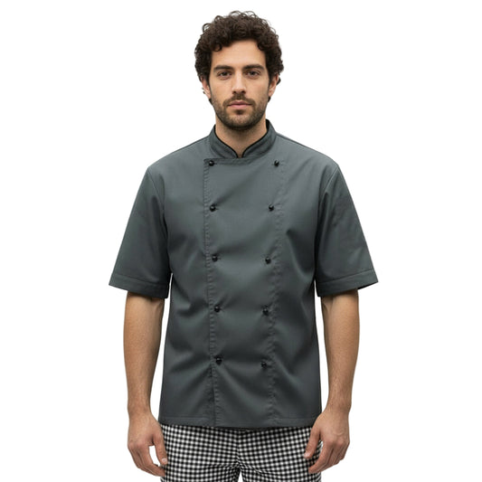 Giacca da Cuoco Grigia – 100% Cotone Made in Italy | Cod. 0925