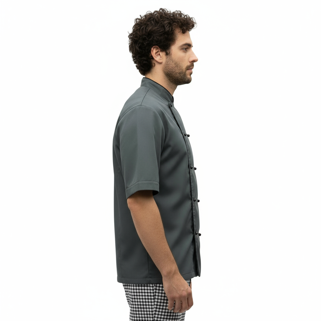 Giacca da Cuoco Grigia – 100% Cotone Made in Italy | Cod. 0925