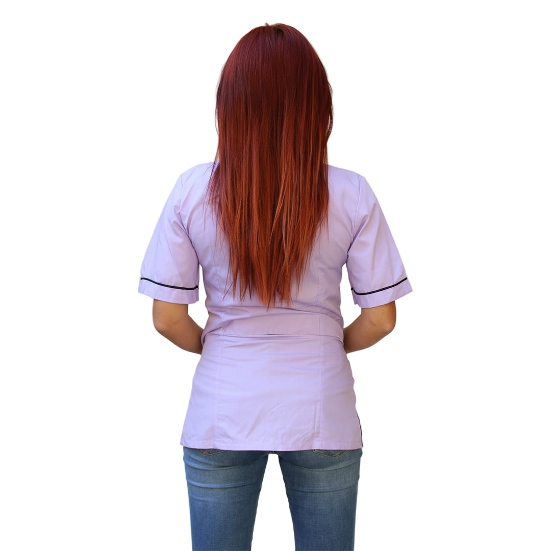 Casacca da Lavoro Donna con Zip - Glicine Mezza Manica | Cod. 1506