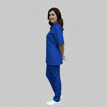 Lade das Bild in den Galerie-Viewer, Divisa da lavoro,unisex, zip collo coreano "colore blu royal" cod: 1912
