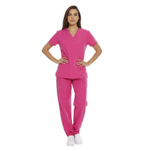 Lade das Bild in den Galerie-Viewer, Divisa da lavoro,completa,da donna,scollo  V "Fuchsia" cod: 8347

