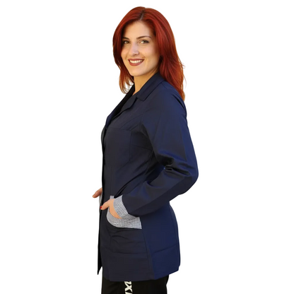 Casacca da Lavoro Donna Slim Fit Blu Scuro - Manica Lunga | Cod. 161020
