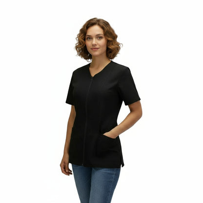 Casacca da Lavoro Donna con Zip - Nera MM | Cod. 6930