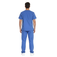 Lade das Bild in den Galerie-Viewer, Divisa da lavoro, unisex scollo V "celeste" cod: 060520
