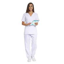 Lade das Bild in den Galerie-Viewer, Divisa da lavoro,completa,unisex,collo V "bianco" cod: 8378
