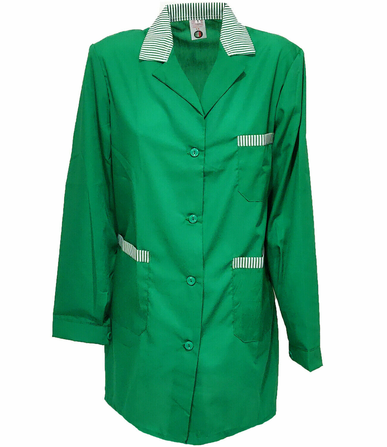Casacca da Lavoro Donna Verde con Profilo - Manica Lunga | Cod. 7722