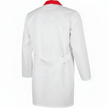 Lade das Bild in den Galerie-Viewer, Camice da lavoro uomo, bianco con profilo colorato "ROSSO" cod:7968
