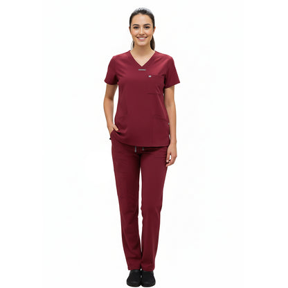 Divisa da Lavoro Donna Elasticizzata Bordeaux | Cod. b9141