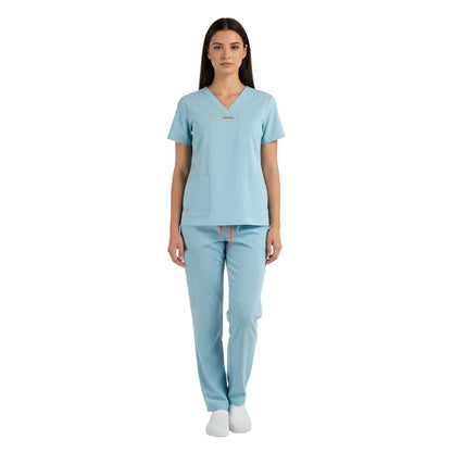 Divisa Sanitaria Donna Elasticizzata Verde Acqua – Cod. B9144