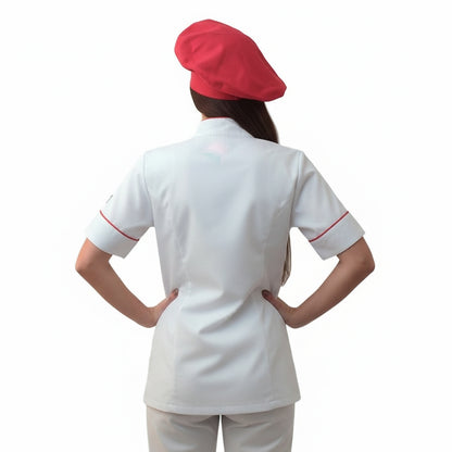 Giacca Chef Donna Sciancrata - Abbottonatura Laterale, Polycotton | Bianco | Cod. 2222