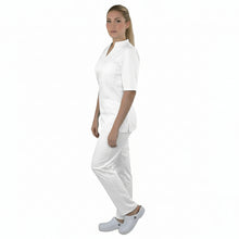 Lade das Bild in den Galerie-Viewer, Divisa Sanitaria Donna Scollo Cuore Bianco – 100% Cotone Piquet | cod 83852

