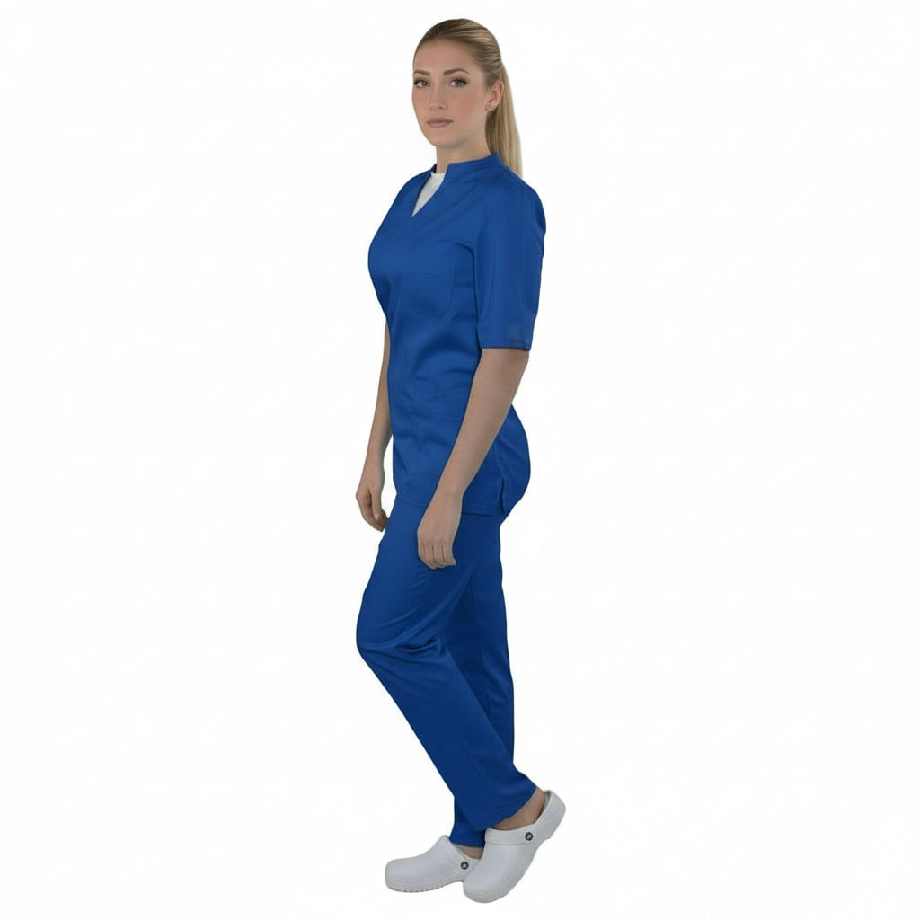 Divisa Sanitaria Donna Scollo a Cuore Blu – 100% Cotone cod 83851