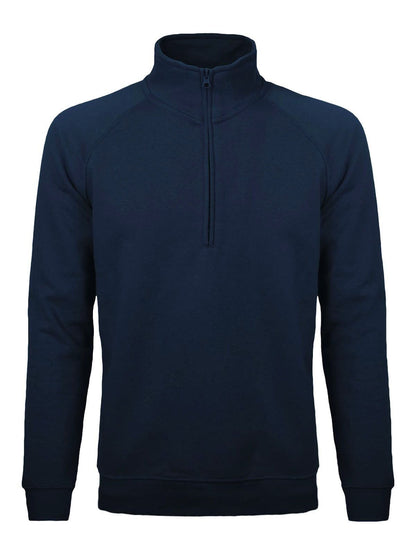 Felpa Mezza Zip Blu – 70% Cotone 30% Poliestere, Maniche Raglan | Cod. PA339