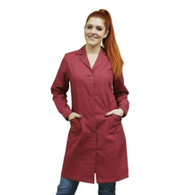 Lade das Bild in den Galerie-Viewer, Camice da lavoro donna, classico misto cotone "bordeaux" cod: 100520
