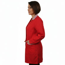 Lade das Bild in den Galerie-Viewer, Camice da lavoro,casacca donna rosso con profilo ML cod:7562
