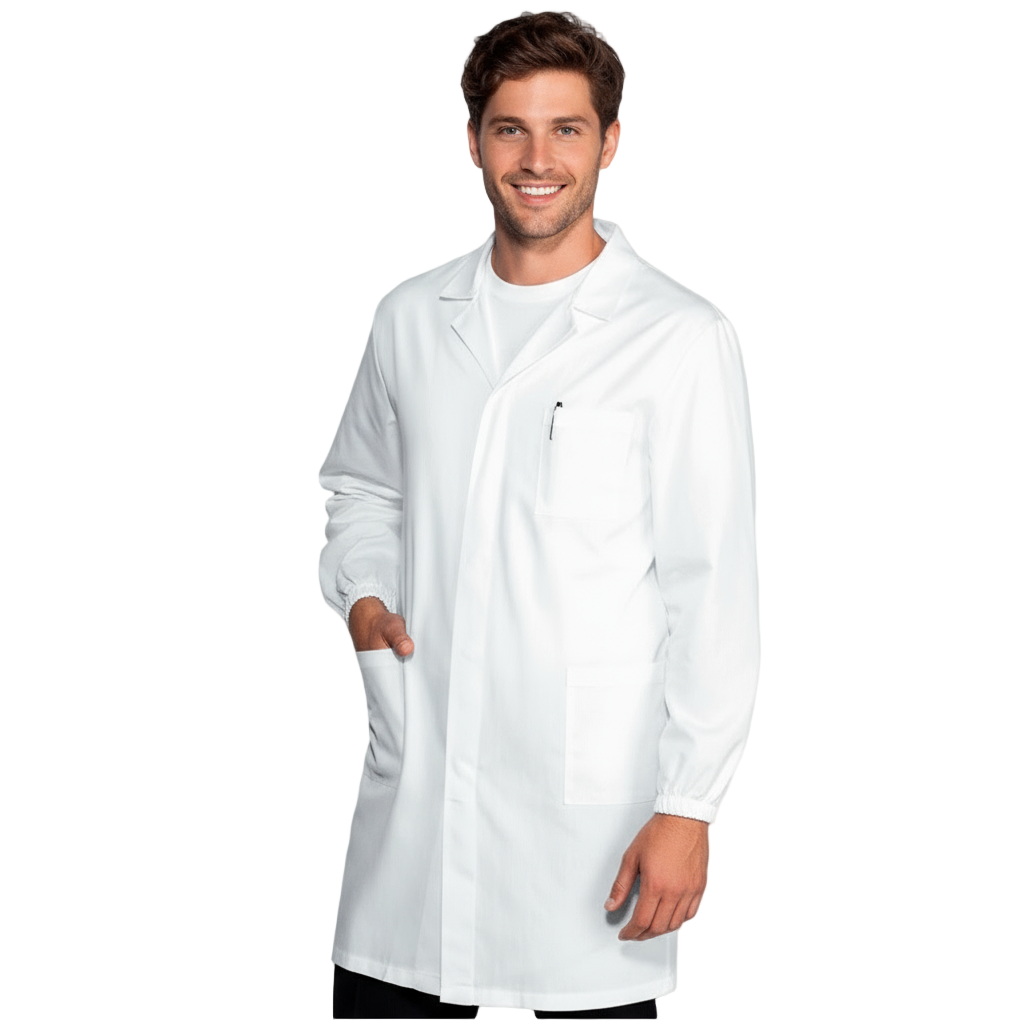 Camice da Laboratorio Uomo 100% Cotone Pesante – Bottoni Automatici, 3 Tasche | Cod. 26922