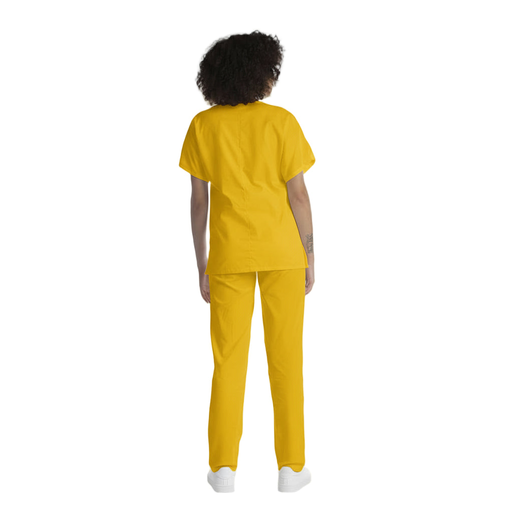Divisa da lavoro,completa,unisex,collo V  "giallo" cod: 1512