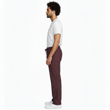 Lade das Bild in den Galerie-Viewer, Pantalone rigato bordeaux"regular-fit" cod:7906
