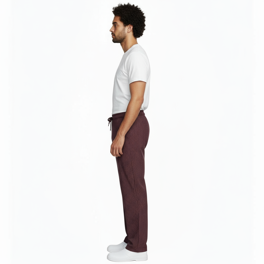 Pantaloni da Cuoco Rigati Bordeaux Regular Fit – Unisex | Cod. 7906