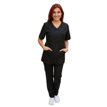 Lade das Bild in den Galerie-Viewer, Divisa da lavoro donna,con zip "NERO" cod: 0305
