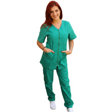 Lade das Bild in den Galerie-Viewer, Divisa da lavoro con zip verde cod: 8323
