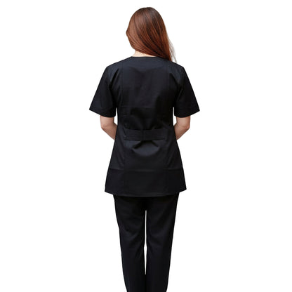 Divisa da Lavoro Donna con Zip – Nero | 100% Cotone Piquet | Cod. 0305