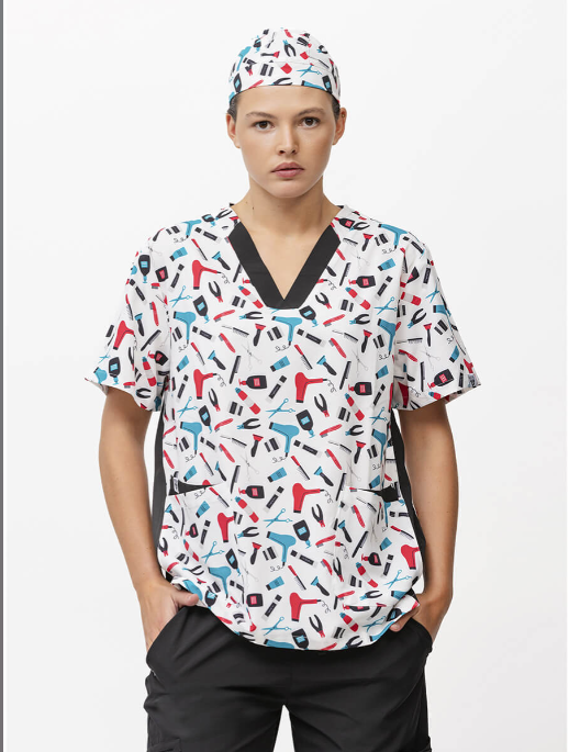 Casacca unisex collo a V+ bandana bicolore tessuto elasticizzato cod: B9867