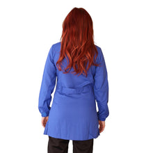 Lade das Bild in den Galerie-Viewer, camice da lavoro,casacca donna corto ml "blu royal" con profilo cod: 6923
