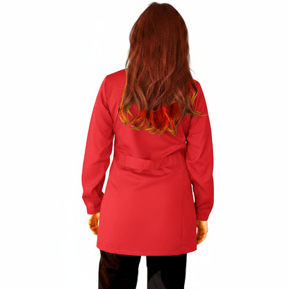 Casacca da Lavoro Donna Rossa con Profilo – Manica Lunga | Cod. 7562