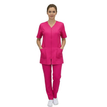 Lade das Bild in den Galerie-Viewer, Divisa da lavoro,completa,da donna con zip "Fuchsia" cod: 1507
