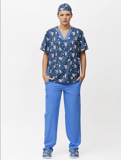 Casacca unisex + bandana con collo a V bicolore con tessuto elasticizzato  cod: 9865