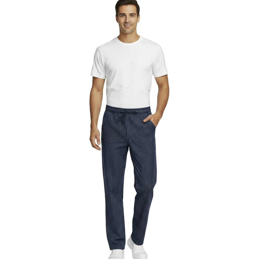Pantaloni da Cuoco Rigati Blu Regular Fit – Unisex | Cod. 7822