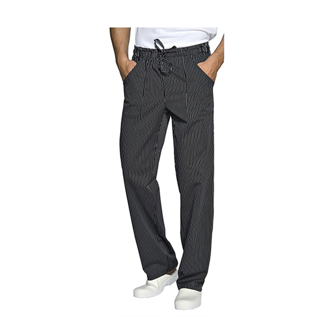 Pantaloni da Cuoco Nero Gessato Regular Fit – Unisex | Cod. 8944