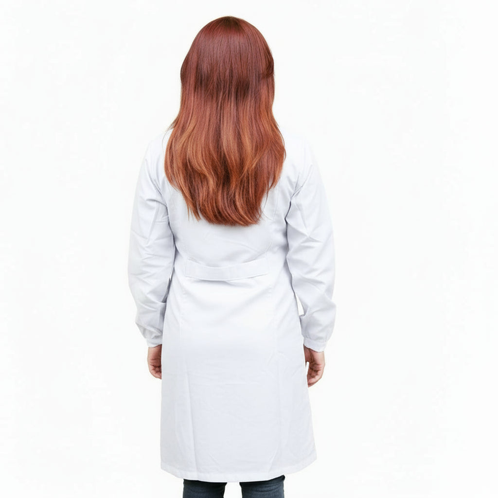 Camice da Lavoro Donna Ospedaliero da Laboratorio Misto Cotone No-Stiro Manica Lunga - Cod 8200