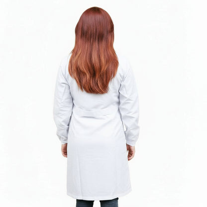 Camice da Lavoro Donna Ospedaliero da Laboratorio Misto Cotone No-Stiro Manica Lunga - Cod 8200