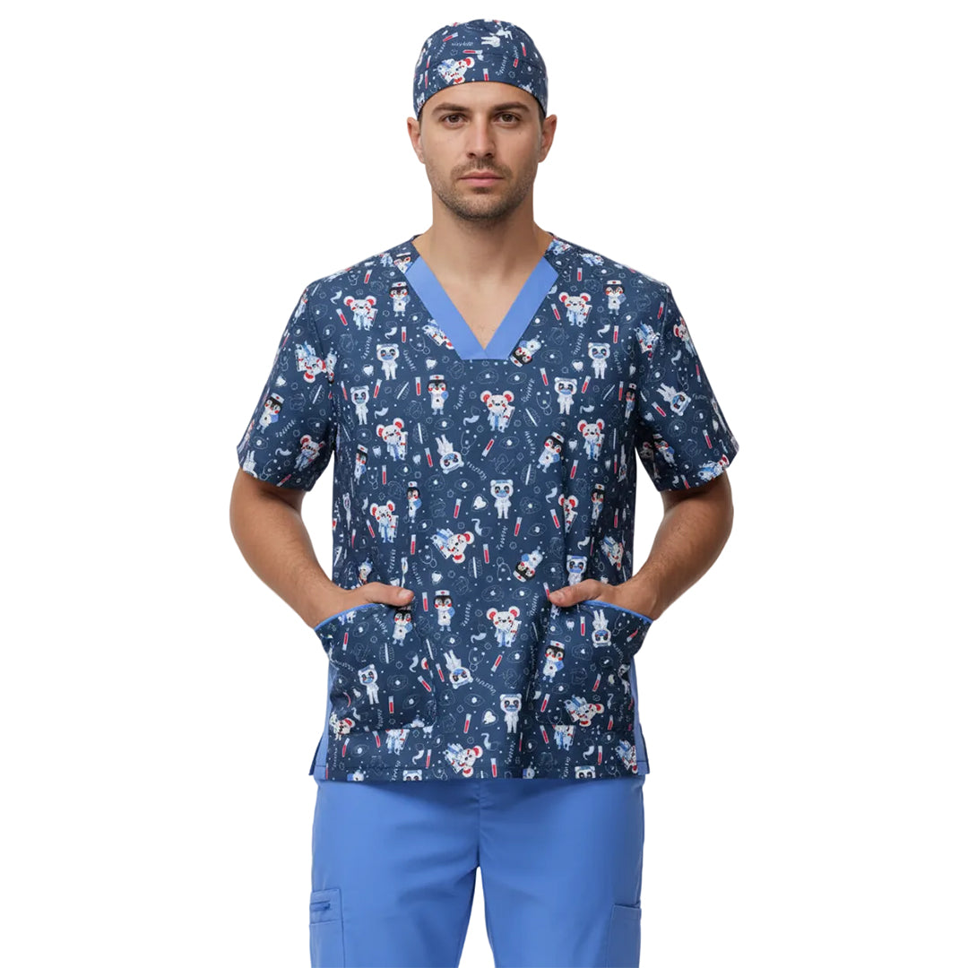 Casacca unisex + bandana con collo a V bicolore con tessuto elasticizzato  cod: 9865
