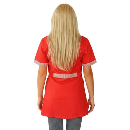 Casacca da Lavoro Donna Mezza Manica Rossa con Profilo – Cod. 7425
