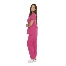 Lade das Bild in den Galerie-Viewer, Divisa da lavoro,completa,da donna,scollo  V "Fuchsia" cod: 8347
