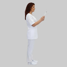 Lade das Bild in den Galerie-Viewer, Divisa da lavoro,infermiera,oss, donna con zip bianco cod: 8279

