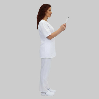 Divisa da lavoro,infermiera,oss, donna con zip bianco cod: 8279