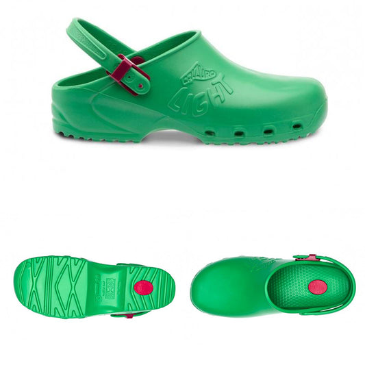 Zoccoli Sanitari Professionali Verde – Calzuro Light, Cinturino Regolabile | Cod. 8252